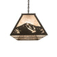 Meyda Lighting Mountain Range 72323 61" 9-Light Timeless Bronze Island Pendant Light With Silver Mica Shade Glass