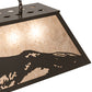 Meyda Lighting Mountain Range 72323 61" 9-Light Timeless Bronze Island Pendant Light With Silver Mica Shade Glass