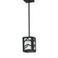 Meyda Lighting Mountain Range 9" Solar Black Mini Pendant Light With Angelwing Idalight Shade