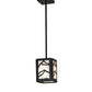 Meyda Lighting Mountain Range 9" Solar Black Mini Pendant Light With Angelwing Idalight Shade