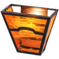 Meyda Lighting Mountain View 9" Mahogany Bronze Wall Sconce With Honey Art Shade Glass