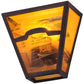 Meyda Lighting Mountain View 9" Mahogany Bronze Wall Sconce With Honey Art Shade Glass