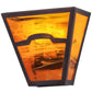 Meyda Lighting Mountain View 9" Mahogany Bronze Wall Sconce With Honey Art Shade Glass