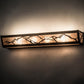 Meyda Lighting Mountains 32" 4-Light Dark Burnished Antique Copper Vanity Light With Silver Mica Shade Glass