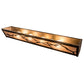 Meyda Lighting Mountains 32" 4-Light Dark Burnished Antique Copper Vanity Light With Silver Mica Shade Glass