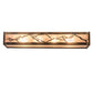 Meyda Lighting Mountains 32" 4-Light Dark Burnished Antique Copper Vanity Light With Silver Mica Shade Glass