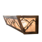 Meyda Lighting Mountains 32" 4-Light Dark Burnished Antique Copper Vanity Light With Silver Mica Shade Glass
