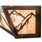 Meyda Lighting Mountains 32" 4-Light Dark Burnished Antique Copper Vanity Light With Silver Mica Shade Glass
