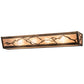 Meyda Lighting Mountains 32" 4-Light Dark Burnished Antique Copper Vanity Light With Silver Mica Shade Glass