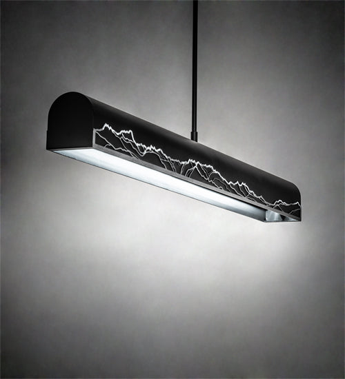 Meyda Lighting Mountains 52" LED Solar Black & Natural Iron Island Pendant Light