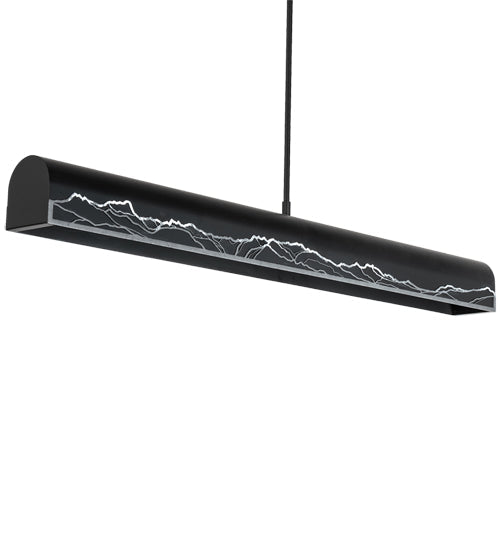 Meyda Lighting Mountains 52" LED Solar Black & Natural Iron Island Pendant Light