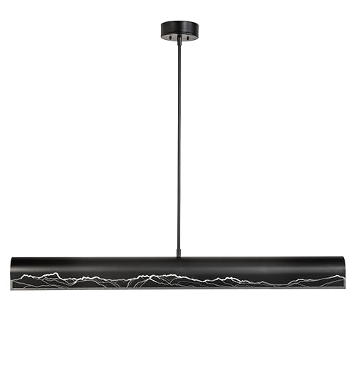 Meyda Lighting Mountains 52" LED Solar Black & Natural Iron Island Pendant Light