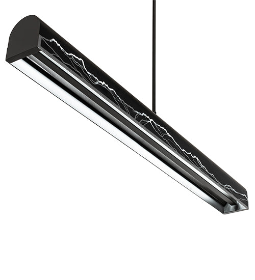 Meyda Lighting Mountains 52" LED Solar Black & Natural Iron Island Pendant Light