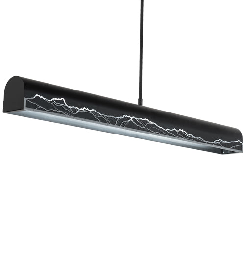 Meyda Lighting Mountains 52" LED Solar Black & Natural Iron Island Pendant Light