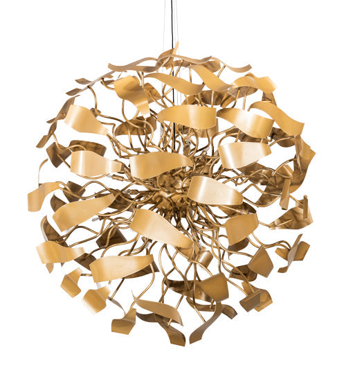 Meyda Lighting Muette 52" 18-Light Champagne Metallic Chandelier With Gold Shade