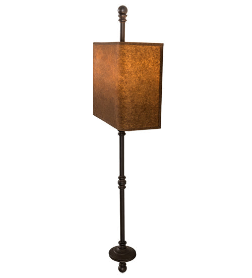 Meyda Lighting Muirfield 10" 2-Light Classic Rust ADA Wall Sconce With Oiled Kraft Textrene Shade