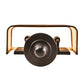 Meyda Lighting Muirfield 10" 2-Light Classic Rust ADA Wall Sconce With Oiled Kraft Textrene Shade