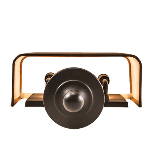 Meyda Lighting Muirfield 10" 2-Light Classic Rust ADA Wall Sconce With Oiled Kraft Textrene Shade