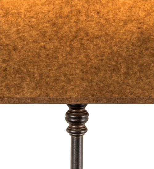 Meyda Lighting Muirfield 10" 2-Light Classic Rust ADA Wall Sconce With Oiled Kraft Textrene Shade