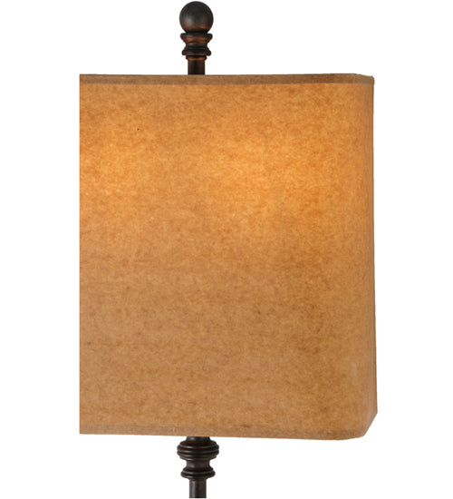 Meyda Lighting Muirfield 10" 2-Light Classic Rust Wall Sconce With Brown Parchment Shade