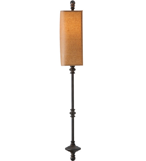Meyda Lighting Muirfield 10" 2-Light Classic Rust Wall Sconce With Brown Parchment Shade