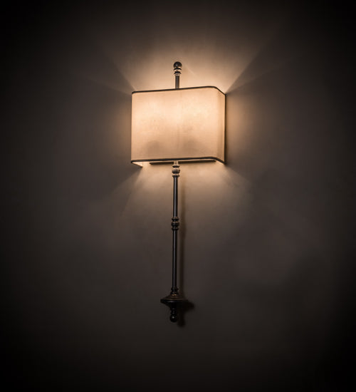 Meyda Lighting Muirfield 10" 2-Light Weatherable Silver ADA Wall Sconce With White Textrene Shade