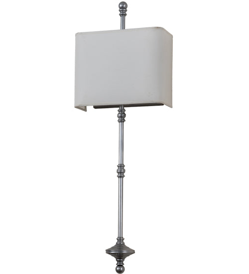 Meyda Lighting Muirfield 10" 2-Light Weatherable Silver ADA Wall Sconce With White Textrene Shade