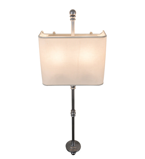 Meyda Lighting Muirfield 10" 2-Light Weatherable Silver ADA Wall Sconce With White Textrene Shade