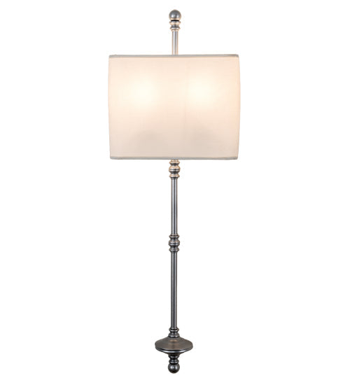 Meyda Lighting Muirfield 10" 2-Light Weatherable Silver ADA Wall Sconce With White Textrene Shade