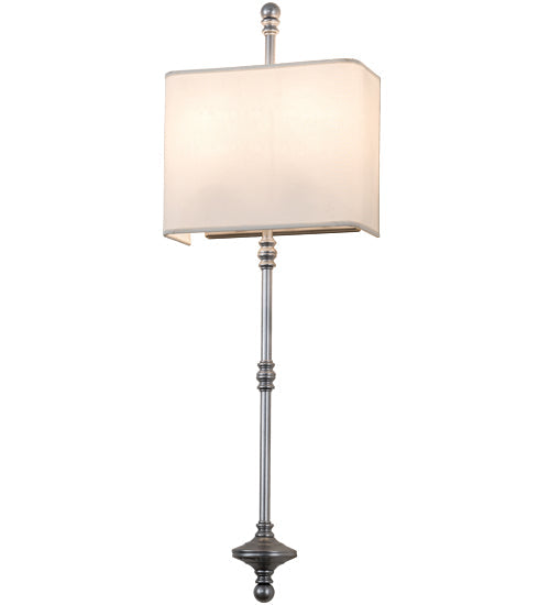 Meyda Lighting Muirfield 10" 2-Light Weatherable Silver ADA Wall Sconce With White Textrene Shade