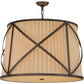 Meyda Lighting Muirfield 31" 4-Light Classic Rust Pleated Pendant Light With Beige Fabric & Sahara Taupe Idalight Shade