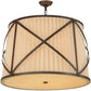 Meyda Lighting Muirfield 31" 4-Light Classic Rust Pleated Pendant Light With Beige Fabric & Sahara Taupe Idalight Shade