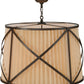 Meyda Lighting Muirfield 31" 4-Light Classic Rust Pleated Pendant Light With Beige Fabric & Sahara Taupe Idalight Shade