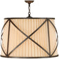 Meyda Lighting Muirfield 31" 4-Light Classic Rust Pleated Pendant Light With Beige Fabric & Sahara Taupe Idalight Shade