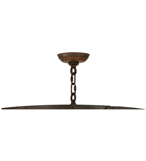 Meyda Lighting Muirfield 31" 4-Light Classic Rust Pleated Pendant Light With Beige Fabric & Sahara Taupe Idalight Shade