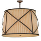 Meyda Lighting Muirfield 31" 4-Light Classic Rust Pleated Pendant Light With Beige Fabric & Sahara Taupe Idalight Shade