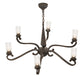 Meyda Lighting Muirfield 42" 6-Light Classic Rust Chandelier With Clear Shade Glass
