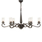 Meyda Lighting Muirfield 42" 6-Light Classic Rust Chandelier With Clear Shade Glass