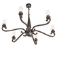 Meyda Lighting Muirfield 42" 6-Light Classic Rust Chandelier With Clear Shade Glass