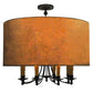 Meyda Lighting Muirfield 42" 8-Light Classic Rust Pendant Light With Orange Parchment Shade