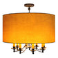 Meyda Lighting Muirfield 42" 8-Light Classic Rust Pendant Light With Orange Parchment Shade