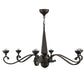 Meyda Lighting Muirfield 44" 6-Light Classic Rust Chandelier With Beige Scavo Shade Glass