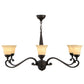 Meyda Lighting Muirfield 44" 6-Light Classic Rust Chandelier With Beige Scavo Shade Glass