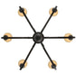 Meyda Lighting Muirfield 44" 6-Light Classic Rust Chandelier With Beige Scavo Shade Glass