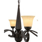Meyda Lighting Muirfield 44" 6-Light Classic Rust Chandelier With Beige Scavo Shade Glass