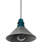 Meyda Lighting Muncie 12" Industrial Steel Pendant Light With Peacock Blue Insulator
