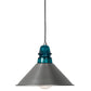 Meyda Lighting Muncie 12" Industrial Steel Pendant Light With Peacock Blue Insulator