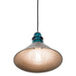 Meyda Lighting Muncie 12" Industrial Steel Pendant Light With Peacock Blue Insulator