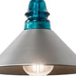 Meyda Lighting Muncie 12" Industrial Steel Pendant Light With Peacock Blue Insulator