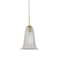 Meyda Lighting Murano 8" Satin Gold Southland Mini Pendant Light With Clear Shade Glass
